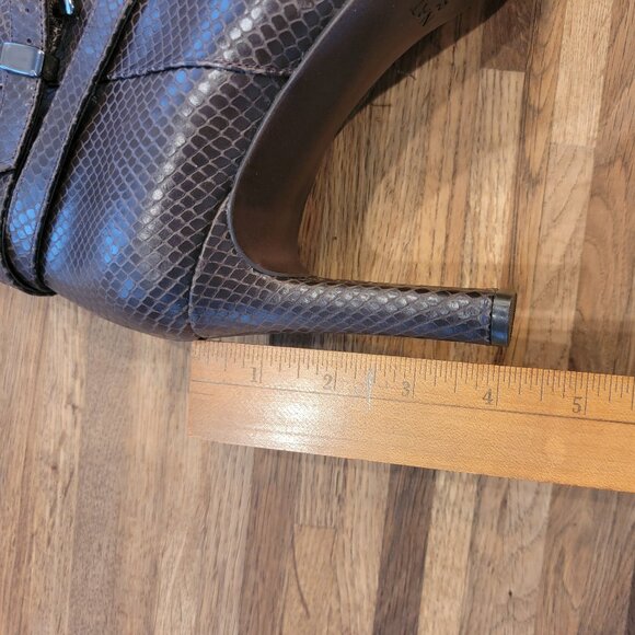 Naturalizer Women's Taelynn Brown Snake Embossed Leather Knee High Boots - Picture 5 of 13